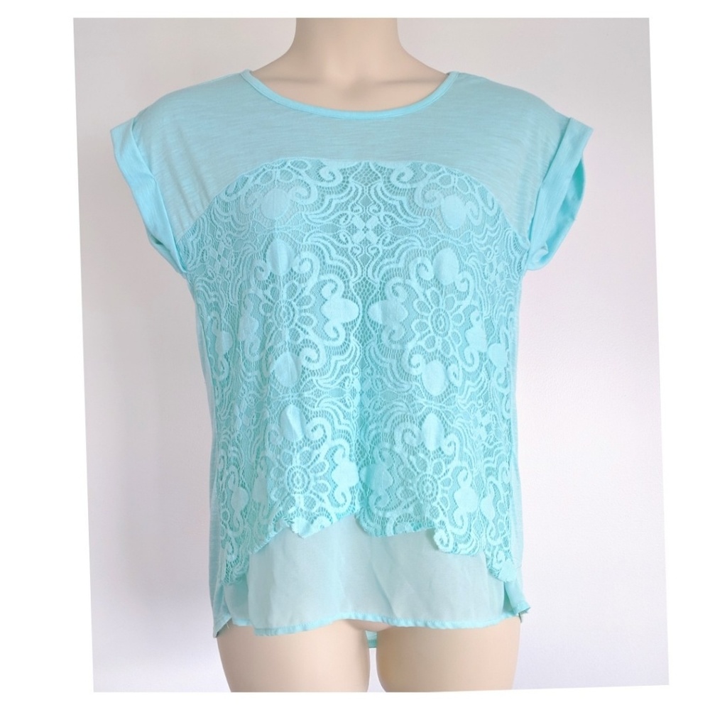 Unbranded aqua lace burnout hi-low